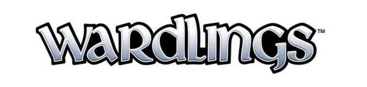 The image displays the word "Wardlings" in stylized, bold letters with a gradient from white to gray, outlined in black. This playful, fantasy-like text hints at the enchanting adventures found in the Wardlings RPG by Renegade Game Studios and WizKids.