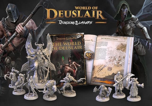 World of Deuslair" is a dark fantasy tabletop role-playing game set by Archon Studio. It includes a campaign book, open rulebook, and detailed miniature figures, perfectly complementing the mythical charm seen in Dungeons & Lasers V Kickstarter projects.