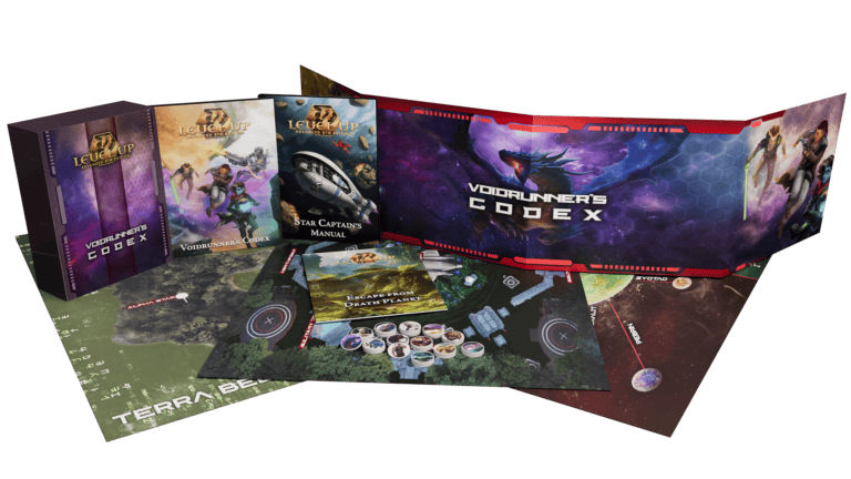 Dive into the cosmic saga with the Voidrunner’s Codex, a sci-fi themed collection from EN Publishing. Featuring rulebooks, maps, and a game screen, this Kickstarter project showcases stunning space imagery of planets and starships—your gateway to the stars awaits!
