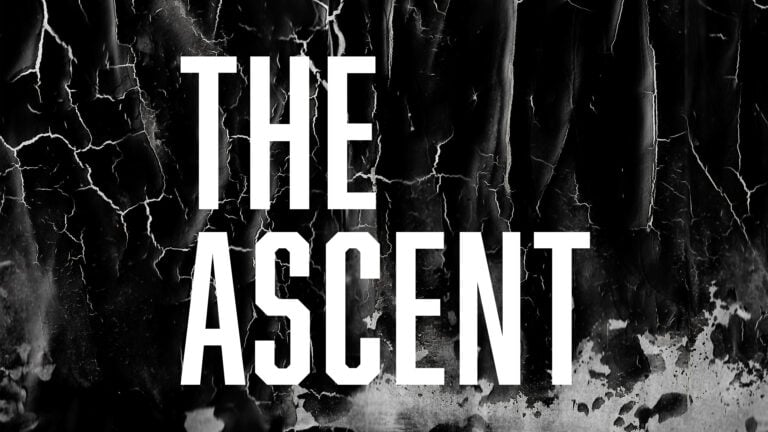 A cracked black and white background with bold white text in the center reading "THE ASCENT," hinting at a thrilling new level from Black Cats Gaming.
