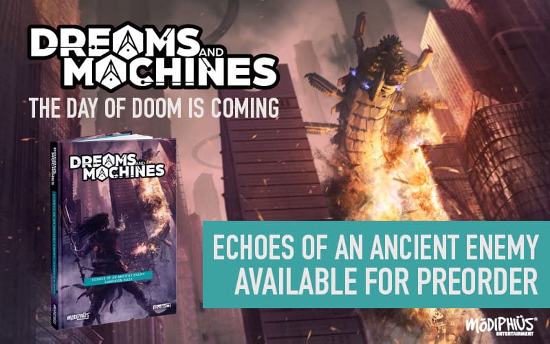 Modiphius Releases First Campaign Book for Dreams and Machines: Echoes of an Ancient Enemy Available for Pre-Order