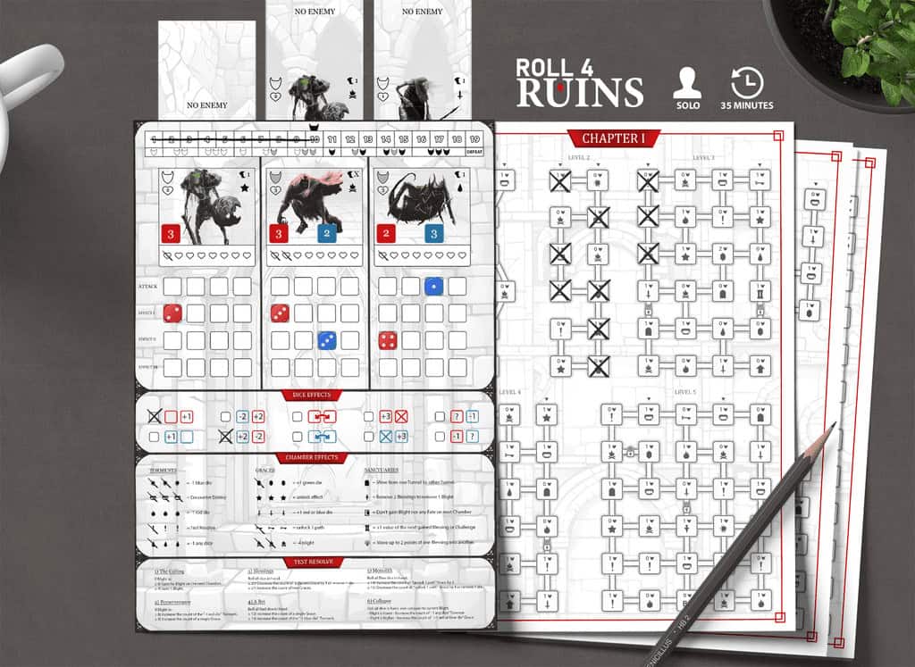 Roll 4 Ruins Brings Strategic Solo Dungeon Crawling to Kickstarter