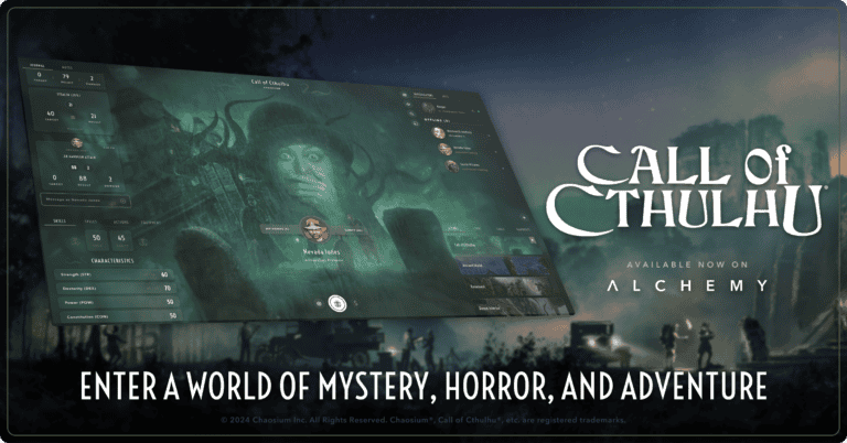Alchemy RPG Partners with Chaosium to Launch Official Support for Call of Cthulhu